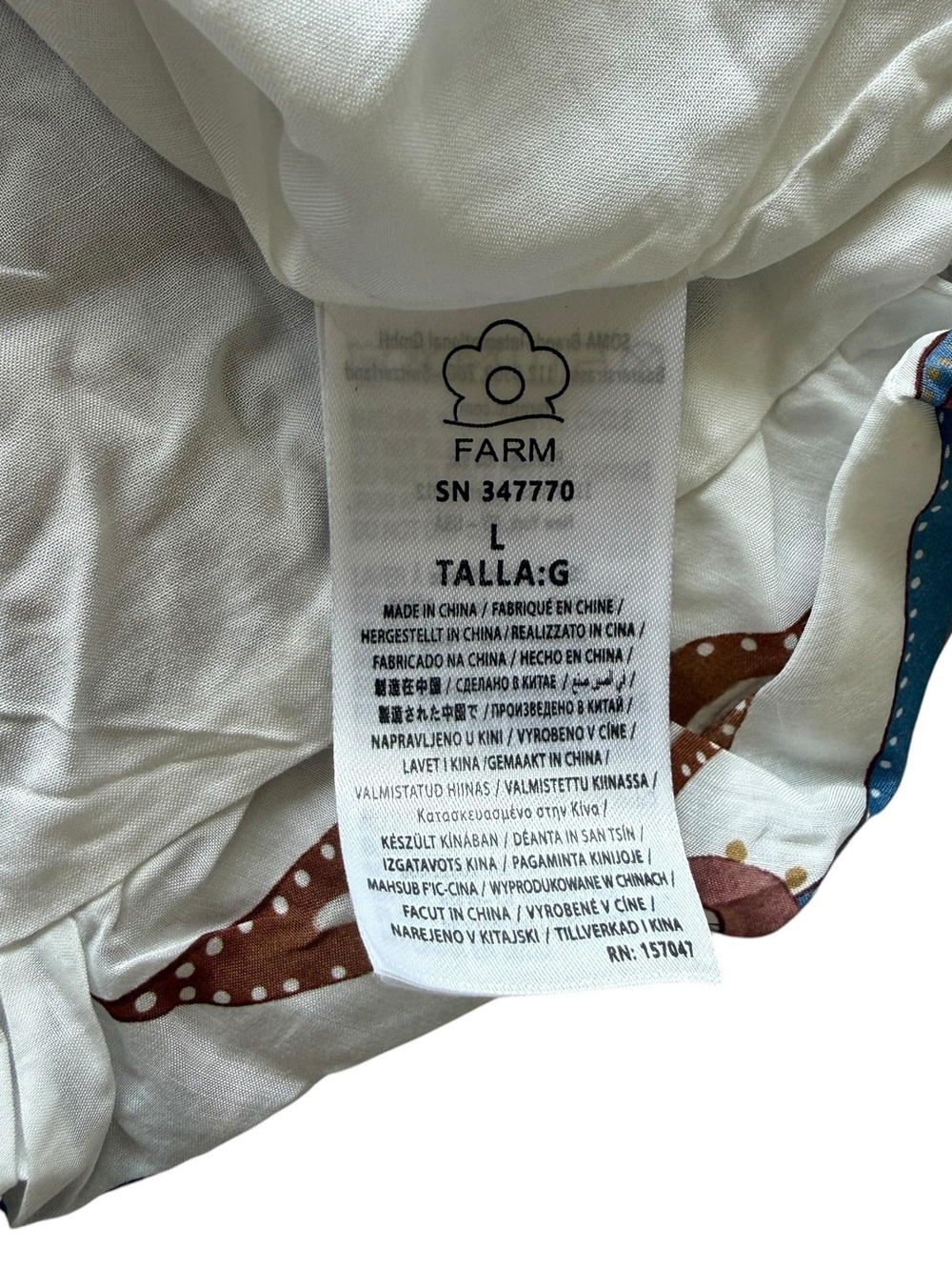 Farm Rio Sea Garden Off White Mini Bubble Dress Balloon Sleeve L NWT $298 Boho - Picture 13 of 16